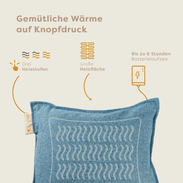 Pleafs Heizkissen Nomad 45x60cm Shadow Blue, 1 Stk